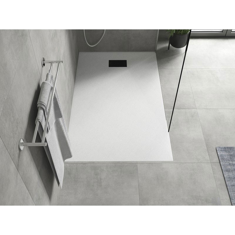 Mexen Hugo receveur de douche rectangulaire SMC 150 x 90 cm, blanc, cache noir - 42109015-B