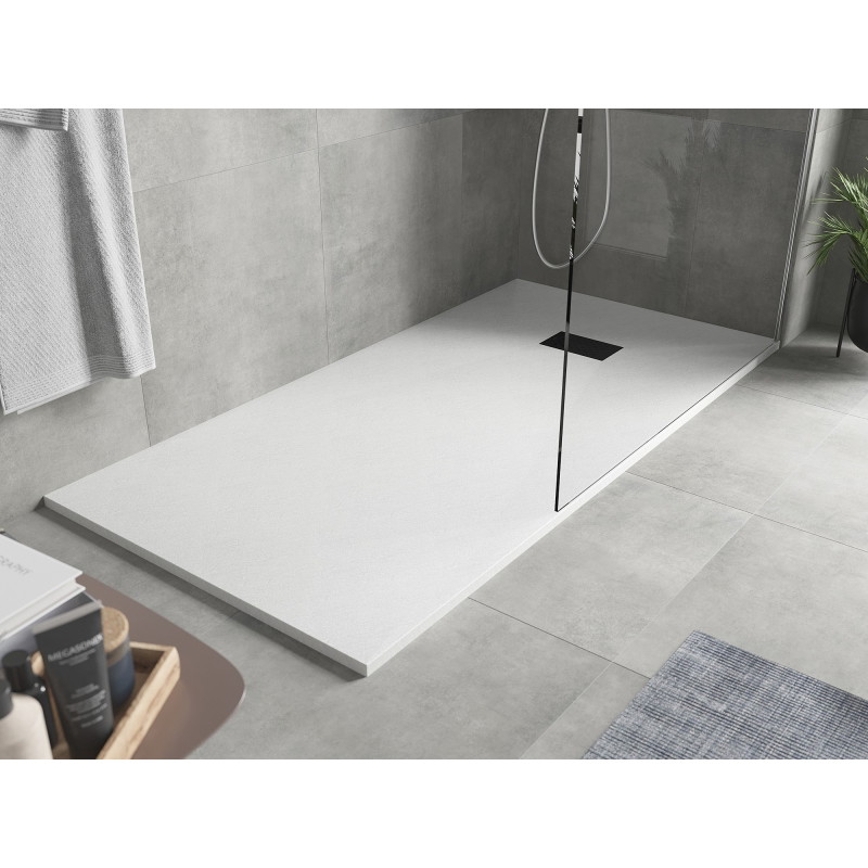 Mexen Hugo ristkülikukujuline SMC dušialus 170 x 90 cm, valge, must kate - 42109017-B