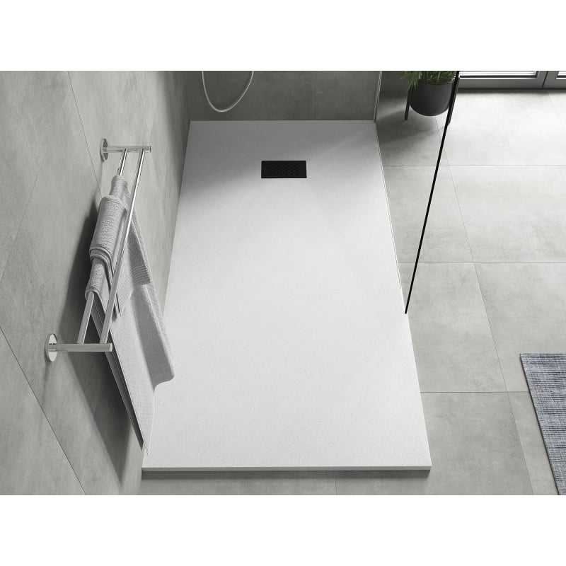 Mexen Hugo rectangular SMC shower tray 180 x 90 cm, white, black cover - 42109018-B