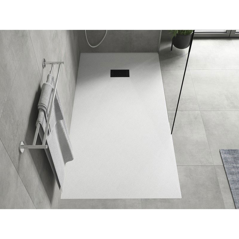 Mexen Hugo plato de ducha rectangular SMC 180 x 90 cm, blanco, cubierta negra - 42109018-B