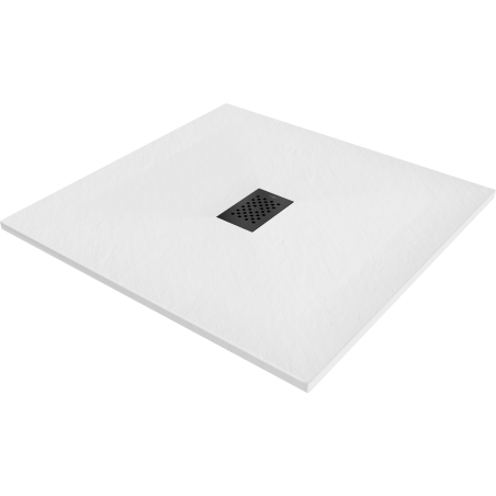 Mexen Hugo plato de ducha cuadrado SMC 100 x 100 cm, blanco, cubierta negra - 42101010-B