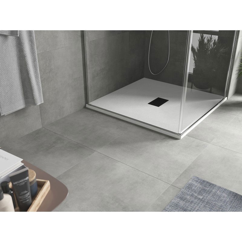 Mexen Hugo piatto doccia quadrato SMC 100 x 100 cm, bianco, copertura nera - 42101010-B