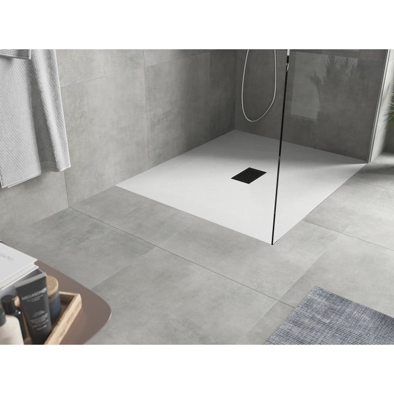 Mexen Hugo base de duche retangular SMC 110 x 100 cm, branco, tampa preta - 42101011-B