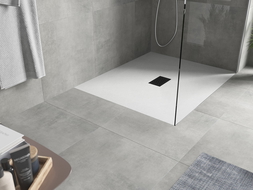 Mexen Hugo rechteckige Duschwanne SMC 110 x 100 cm, weiß, schwarze Abdeckung - 42101011-B