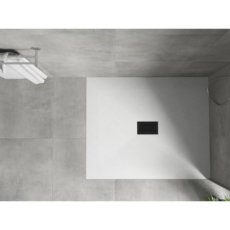 Mexen Hugo rectangular SMC shower tray 140 x 100 cm, white, black cover - 42101014-B