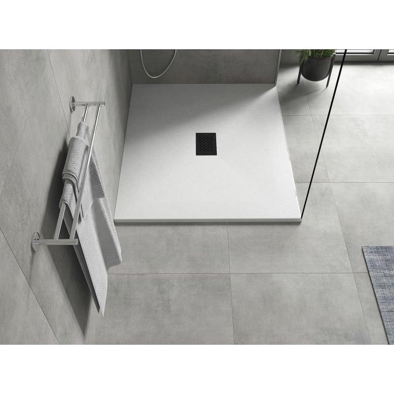 Mexen Hugo base de duche retangular SMC 110 x 100 cm, branco, tampa preta - 42101011-B