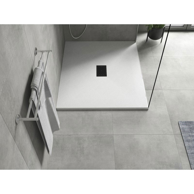 Mexen Hugo piatto doccia rettangolare SMC 140 x 100 cm, bianco, mascherina nera - 42101014-B