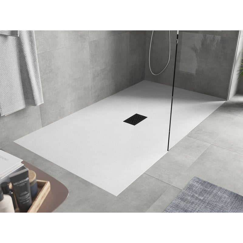 Mexen Hugo ristkülikukujuline SMC dušialus 160 x 100 cm, valge, must kate - 42101016-B