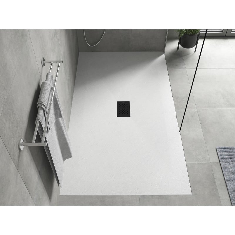 Mexen Hugo rectangular shower tray SMC 150 x 100 cm, white, black cover - 42101015-B