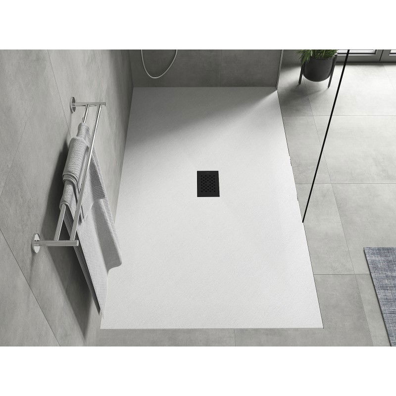 Mexen Hugo piatto doccia rettangolare SMC 160 x 100 cm, bianco, copertura nera - 42101016-B