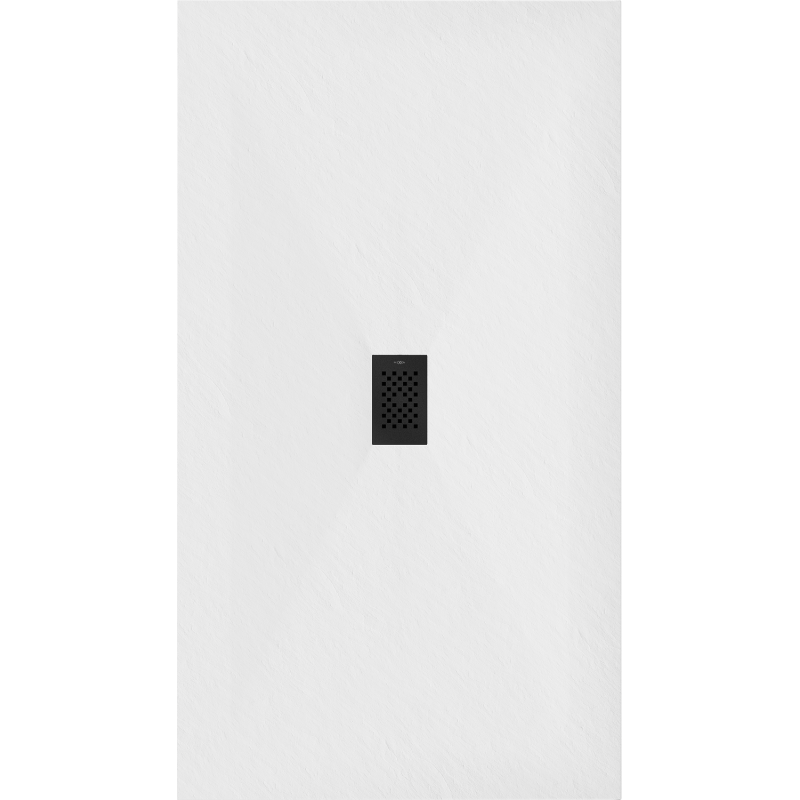Mexen Hugo brodzik prostokątny SMC 200 x 100 cm, biały, maskownica czarna - 42101020-B