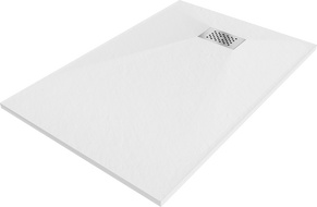 Mexen Hugo brodzik prostokątny SMC 100 x 90 cm, biały, maskownica inox - 42109010-X