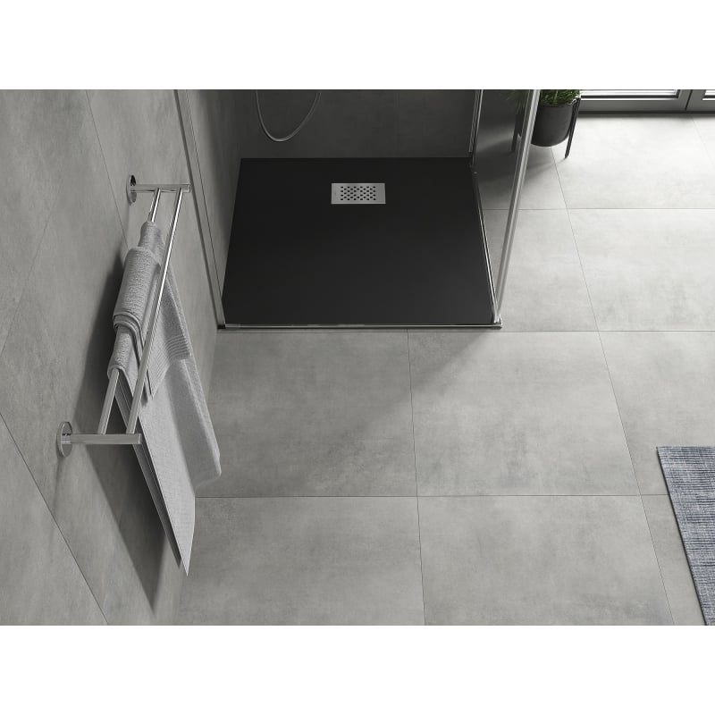 Mexen Hugo kvadratni tuš SMC 70 x 70 cm, crni, inox prekrivka - 42707070-X