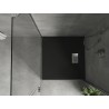 Mexen Hugo plato de ducha cuadrado SMC 70 x 70 cm, negro, cubierta inox - 42707070-X