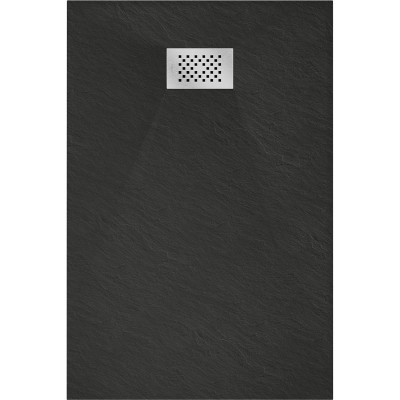 Mexen Hugo brodzik prostokątny SMC 100 x 70 cm, czarny, maskownica inox - 42707010-X