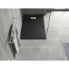 Mexen Hugo rectangular SMC shower tray 110 x 70 cm, black, inox cover - 42707011-X