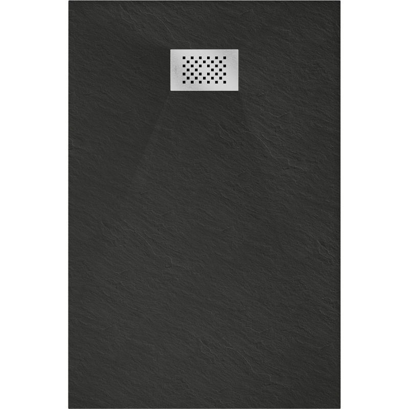 Mexen Hugo brodzik prostokątny SMC 130 x 70 cm, czarny, maskownica inox - 42707013-X