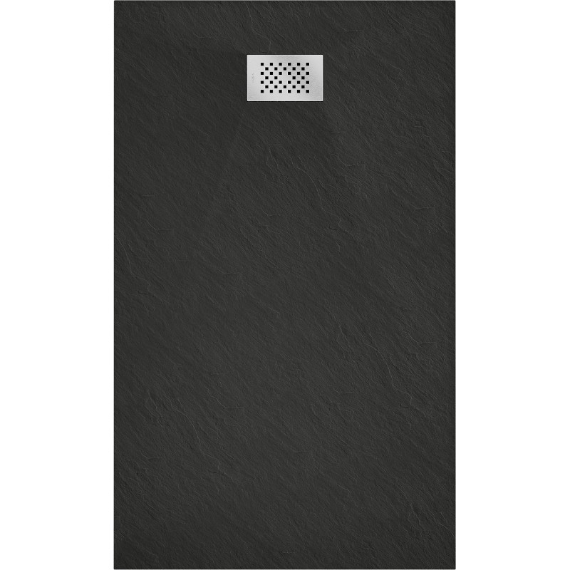 Mexen Hugo rectangular shower tray SMC 150 x 70 cm, black, inox cover - 42707015-X