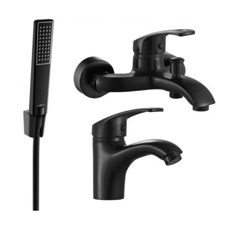 Mexen Fabia R72 bathtub set, black - 746503R72-70