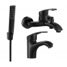 Mexen Fabia R72 bathtub set, black - 746503R72-70