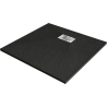 Mexen Hugo piatto doccia quadrato SMC 80 x 80 cm, nero, copertura inox - 42708080-X