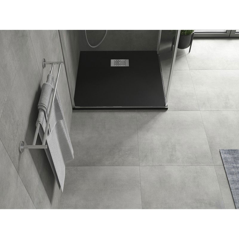 Mexen Hugo SMC Square Shower Tray 80 x 80 cm, Black, Inox Cover - 42708080-X