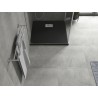 Mexen Hugo brodzik kwadratowy SMC 80 x 80 cm, czarny, maskownica inox - 42708080-X
