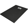 Mexen Hugo rechteckige Duschwanne SMC 100 x 80 cm, schwarz, Abdeckung aus Inox - 42708010-X