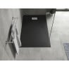 Mexen Hugo Duschwanne rechteckig SMC 140 x 80 cm, schwarz, Abdeckung Inox - 42708014-X