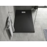 Mexen Hugo rectangular SMC shower tray 140 x 80 cm, black, inox cover - 42708014-X