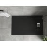 Mexen Hugo Duschwanne rechteckig SMC 140 x 80 cm, schwarz, Abdeckung Inox - 42708014-X