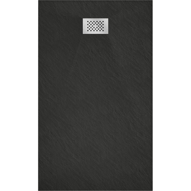 Mexen Hugo brodzik prostokątny SMC 160 x 80 cm, czarny, maskownica inox - 42708016-X