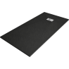 Mexen Hugo plato de ducha rectangular SMC 180 x 80 cm, negro, cubierta de inox - 42708018-X