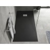 Mexen Hugo brodzik prostokątny SMC 180 x 80 cm, czarny, maskownica inox - 42708018-X