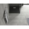 Mexen Hugo SMC Duschwanne quadratisch 90 x 90 cm, schwarz, Abdeckung inox - 42709090-X