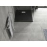 Mexen Hugo SMC Duschwanne quadratisch 90 x 90 cm, schwarz, Abdeckung inox - 42709090-X
