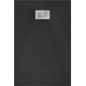 Mexen Hugo rectangular SMC shower tray 130 x 90 cm, black, inox cover - 42709013-X