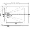 Mexen Hugo rechteckige Duschwanne SMC 130 x 90 cm, schwarz, Edelstahlabdeckung - 42709013-X