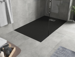 Mexen Hugo ορθογώνιος ντουζιέρα SMC 160 x 90 cm, μαύρο, κάλυμμα inox - 42709016-X