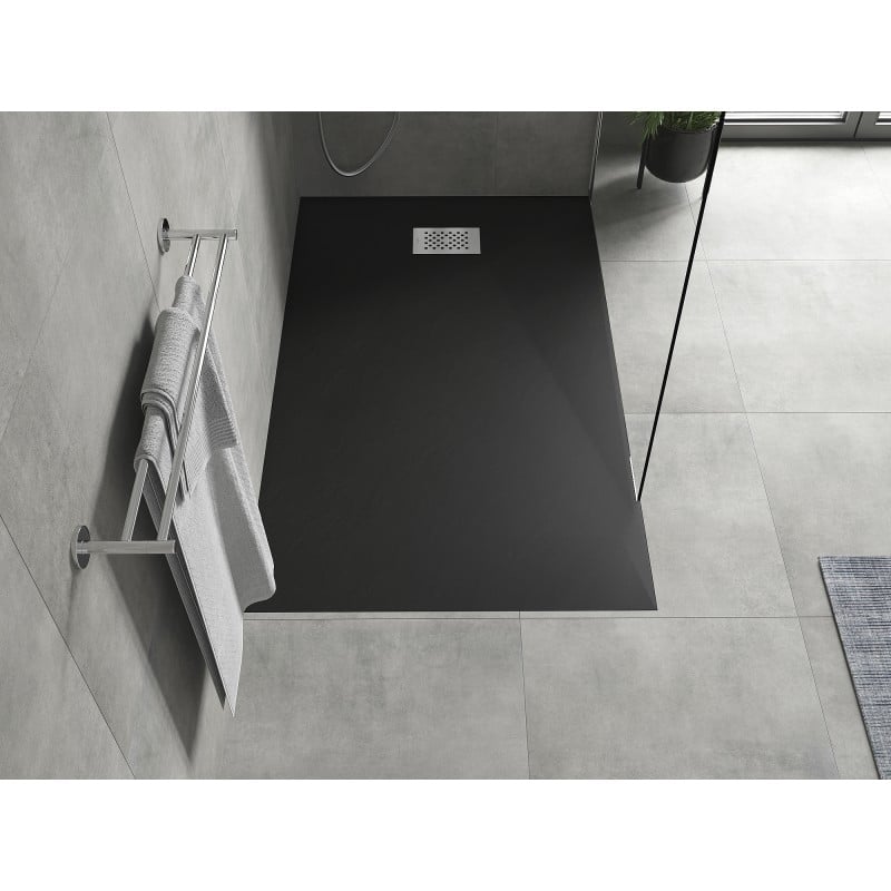 Mexen Hugo Rectangular Shower Tray SMC 150 x 90 cm, Black, Inox Cover - 42709015-X