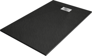 Mexen Hugo rechthoekige douchebak SMC 150 x 90 cm, zwart, afdekking inox - 42709015-X