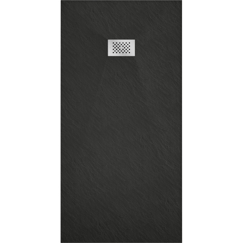 Mexen Hugo rectangular SMC shower tray 170 x 90 cm, black, inox cover - 42709017-X