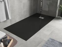 Mexen Hugo receveur rectangulaire SMC 170 x 90 cm, noir, cache inox - 42709017-X