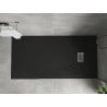 Mexen Hugo rechteckige Duschwanne SMC 180 x 90 cm, schwarz, Inox-Abdeckung - 42709018-X