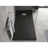 Mexen Hugo rechteckige Duschwanne SMC 180 x 90 cm, schwarz, Inox-Abdeckung - 42709018-X