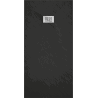 Mexen Hugo plato de ducha rectangular SMC 180 x 90 cm, negro, cubierta inox - 42709018-X