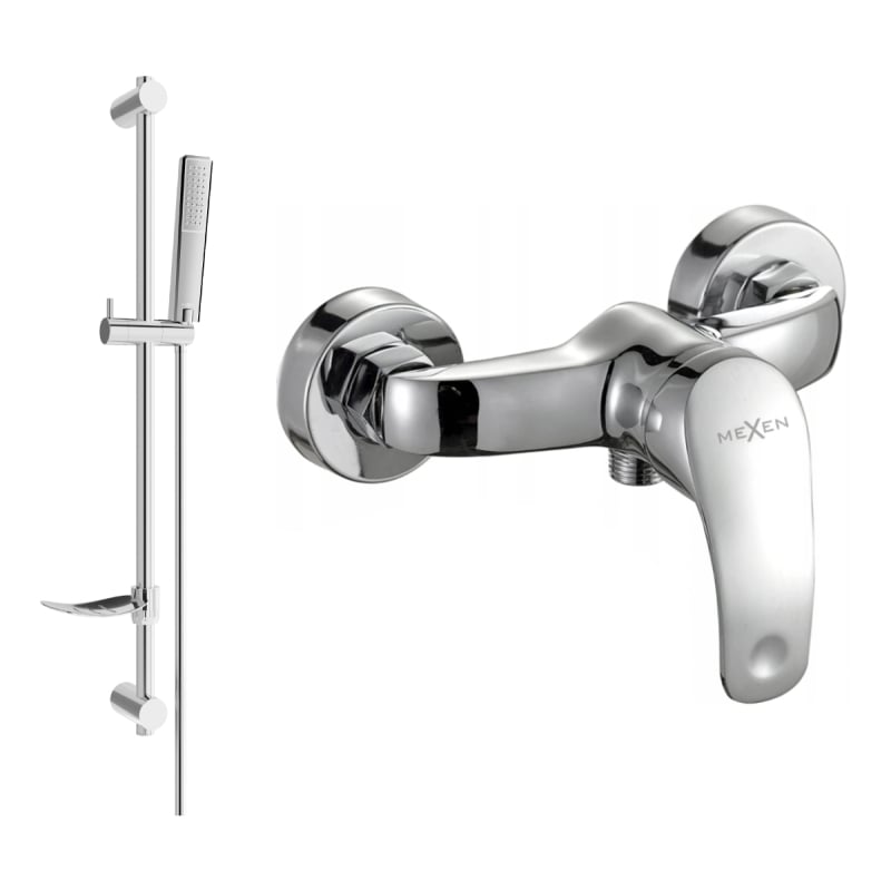 Mexen Fabia DF72 shower faucet with shower set, chrome - 74654DF72-00