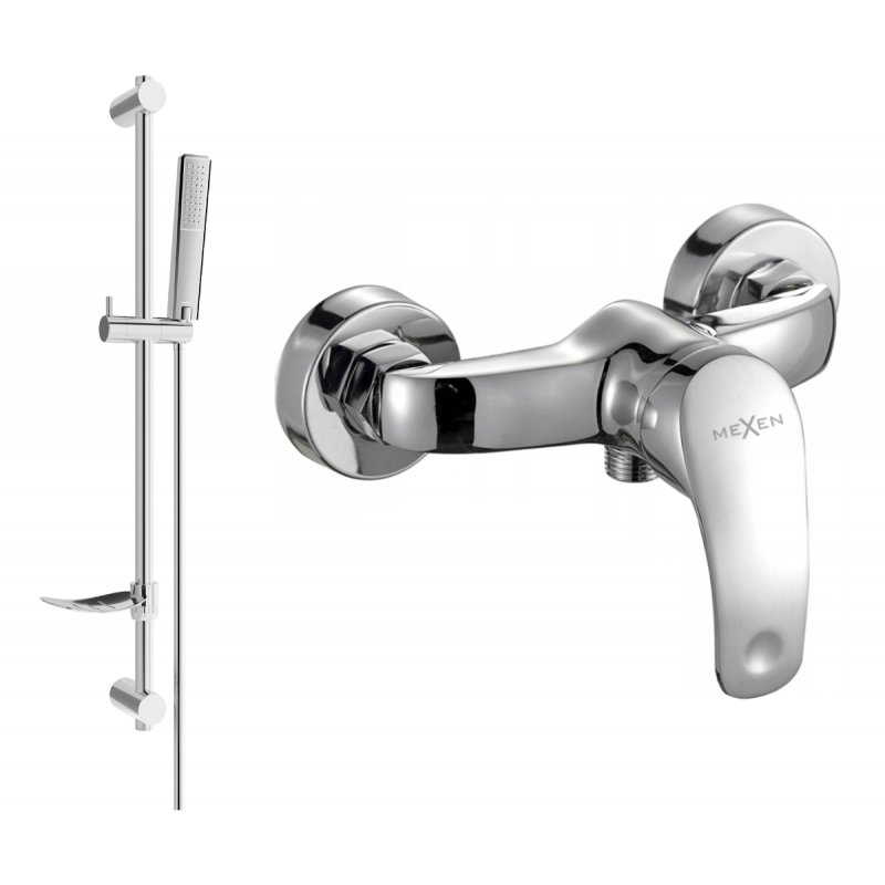 Mexen Fabia DF72 shower tap with shower set, chrome - 74654DF72-00