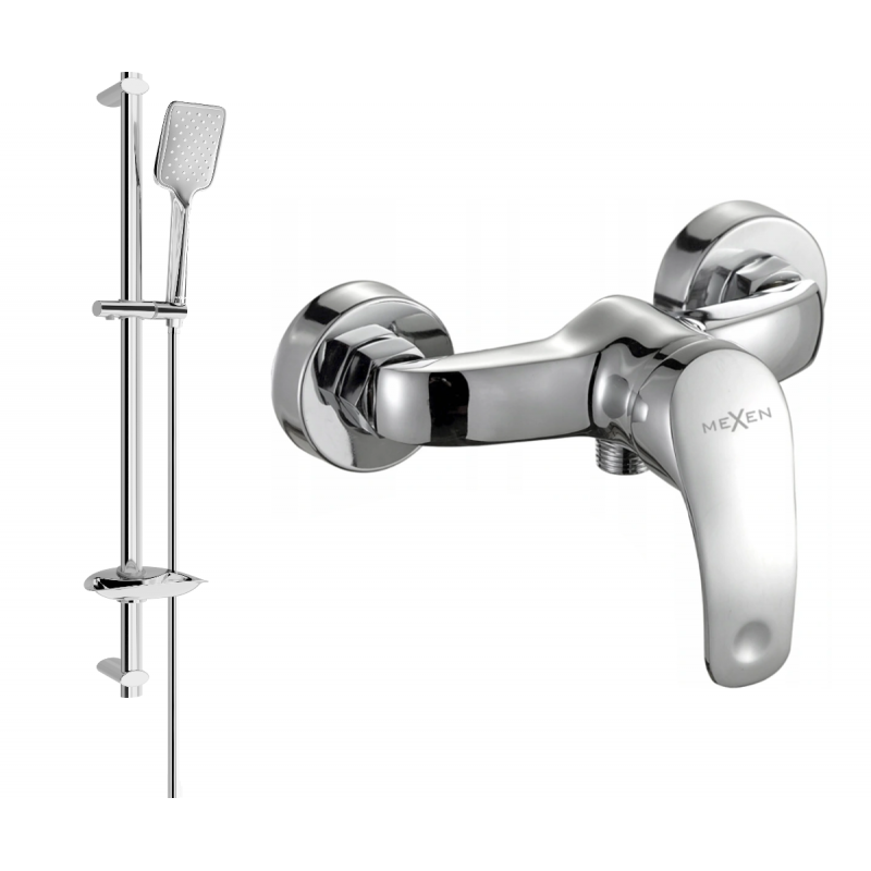 Mexen Fabia DB62 shower mixer tap with shower set, chrome - 74654DB62-00