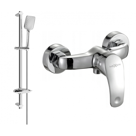 Mexen Fabia DB62 shower mixer tap with shower set, chrome - 74654DB62-00